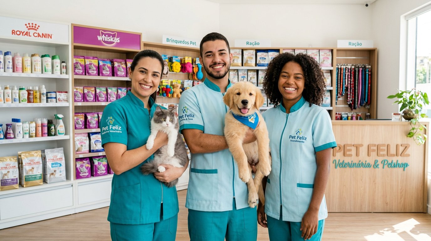 Equipe da PetLar com cães e gatos